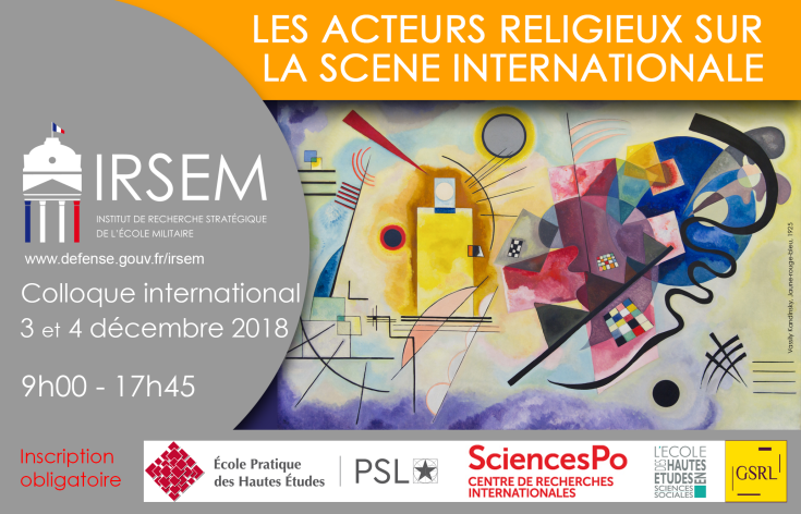Colloque international 3 et 4 décembre sur le thème « Les acteurs religieux sur la scène internationale »